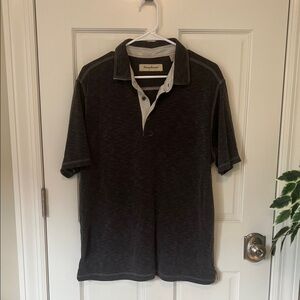 Tommy Bahama Dark Gray Polo with White Details